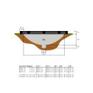 EXIT Elegant Premium Inground-Trampolin 214x366cm mit Deluxe Sicherheitsnetz - schwarz
