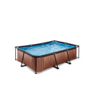 EXIT Wood Pool 220x150x65cm mit Filterpumpe - braun