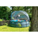 EXIT Black Leather Pool ø488x122cm mit Sandfilterpumpe und Abdeckung und Wärmepumpe - schwarz