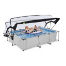 EXIT Soft Grey Pool 300x200x65cm mit Filterpumpe und Abdeckung - grau