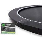 EXIT Supreme ebenerdiges Trampolin ø427cm mit Sicherheitsnetz - schwarz