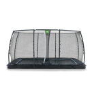 EXIT Dynamic ebenerdiges Trampolin 244x427cm mit Sicherheitsnetz - schwarz