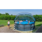 EXIT Black Leather Pool ø450x122cm mit Sandfilterpumpe und Abdeckung - schwarz