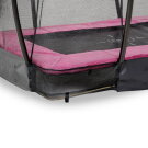 EXIT Silhouette Bodentrampolin 153x214cm mit Sicherheitsnetz - rosa