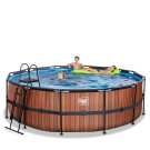 EXIT Wood Pool ø450x122cm mit Filterpumpe - braun