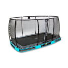 EXIT Elegant Premium Inground-Trampolin 214x366cm mit Deluxe Sicherheitsnetz - blau