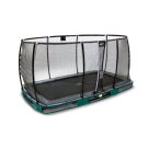 EXIT Elegant Premium Inground-Trampolin 214x366cm mit Deluxe Sicherheitsnetz - grün