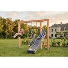 EXIT Linea Massiv 140 Holzschaukel mit Rutsche und Turnringen