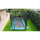 EXIT Supreme ebenerdiges Trampolin 244x427cm mit Sicherheitsnetz - schwarz