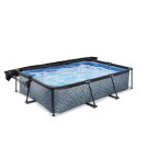 EXIT Stone Pool 300x200x65cm mit Filterpumpe und Sonnensegel - grau