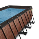 EXIT Wood Pool 540x250x122cm mit Sandfilterpumpe und Abdeckung und Wärmepumpe - braun