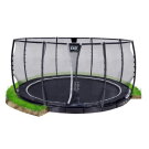 EXIT Supreme ebenerdiges Trampolin ø427cm mit Sicherheitsnetz - schwarz