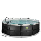 EXIT Black Leather Pool ø450x122cm mit Sandfilterpumpe - schwarz