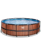 EXIT Wood Pool &oslash;488x122cm mit Filterpumpe - braun