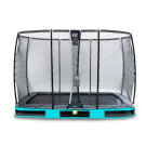 EXIT Elegant Premium Inground-Trampolin 214x366cm mit Deluxe Sicherheitsnetz - blau