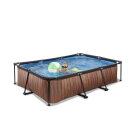 EXIT Wood Pool 300x200x65cm mit Filterpumpe - braun