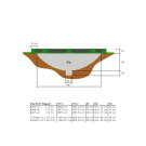 EXIT Elegant Inground-Trampolin 214x366cm mit Economy Sicherheitsnetz - grün