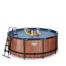 EXIT Wood Pool ø360x122cm mit Sandfilterpumpe - braun