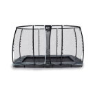 EXIT Supreme ebenerdiges Trampolin 214x366cm mit Sicherheitsnetz - grau