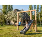 EXIT Linea Massiv 140 Holzschaukel mit Rutsche und Turnringen