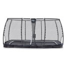 EXIT Supreme ebenerdiges Trampolin 244x427cm mit Sicherheitsnetz - schwarz
