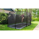 EXIT InTerra ebenerdiges Trampolin 244x427cm mit Sicherheitsnetz - grau