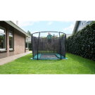 EXIT Supreme ebenerdiges Trampolin 214x366cm mit Sicherheitsnetz - schwarz