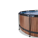EXIT Wood Pool &oslash;360x122cm mit Filterpumpe - braun