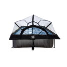 EXIT Black Wood Pool 300x200x65cm mit Filterpumpe und Abdeckung - schwarz