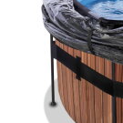 EXIT Wood Pool ø427x122cm mit Sandfilterpumpe und Abdeckung - braun