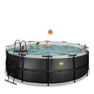 EXIT Black Leather Pool &oslash;427x122cm mit Sandfilterpumpe - schwarz