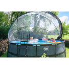 EXIT Black Leather Pool ø488x122cm mit Sandfilterpumpe und Abdeckung und Zubehörset - schwarz