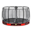 EXIT Elegant Premium Inground-Trampolin ø366cm mit Deluxe Sicherheitsnetz - rot