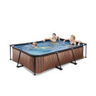 EXIT Wood Pool 300x200x65cm mit Filterpumpe - braun