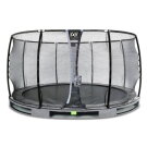 EXIT Elegant Premium Inground-Trampolin ø427cm mit Deluxe Sicherheitsnetz - grau