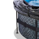 EXIT Stone Pool ø427x122cm mit Sandfilterpumpe und Abdeckung - grau