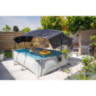 EXIT Soft Grey Pool 300x200x65cm mit Filterpumpe&nbsp;und Sonnensegel - grau