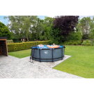 EXIT Wood Pool &oslash;360x122cm mit Filterpumpe - braun
