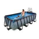 EXIT Stone Pool 400x200x100cm mit Filterpumpe - grau