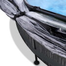 EXIT Black Wood Pool &oslash;300x76cm mit Filterpump und Sonnensegel - schwarz