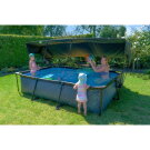 EXIT Stone Pool 300x200x65cm mit Filterpumpe und Sonnensegel - grau