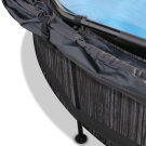 EXIT Black Wood Pool ø244x76cm mit Filterpump und Sonnensegel - schwarz