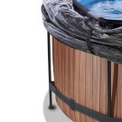 EXIT Wood Pool &oslash;360x122cm mit Sandfilterpumpe und Abdeckung - braun
