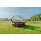 EXIT Wood Pool ø427x122cm mit Sandfilterpumpe und Abdeckung - braun