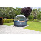 EXIT Black Leather Pool ø360x122cm mit Sandfilterpumpe und Abdeckung und Zubehörset - schwarz