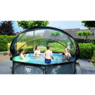EXIT Stone Pool Ø300x76cm mit Filterpumpe & Abdeckung – Grau