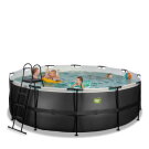 EXIT Black Leather Pool &oslash;427x122cm mit Filterpumpe - schwarz