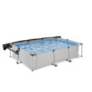 EXIT Soft Grey Pool 300x200x65cm mit Filterpumpe&nbsp;und Sonnensegel - grau