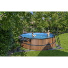 EXIT Wood Pool ø450x122cm mit Sandfilterpumpe - braun