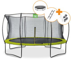 EXIT Silhouette Trampolin ø427cm - grün + gratis Zubehörset